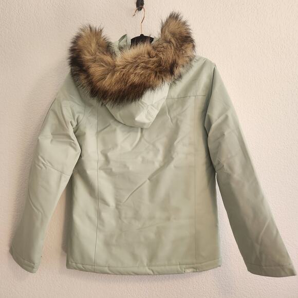 Roxy Girls Size 16/XXL Mint Colored Faux Fur Snow Jacket NWT - Picture 7 of 10